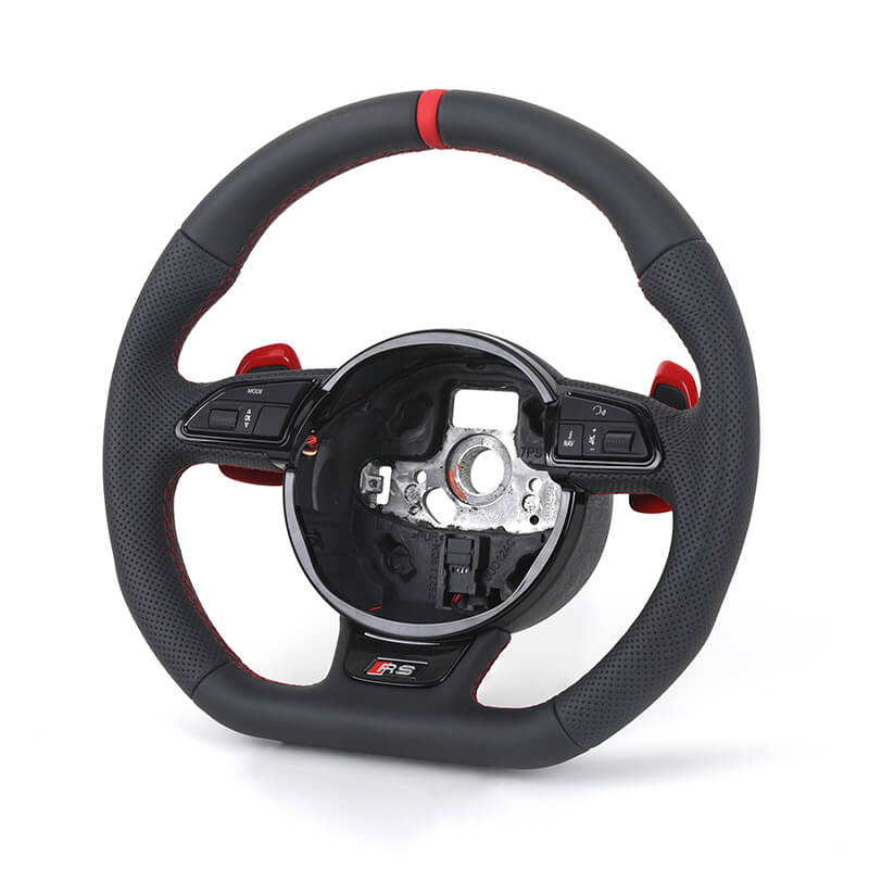 Audi - Halv Perferted Læder - RS logo - Røde detaljer