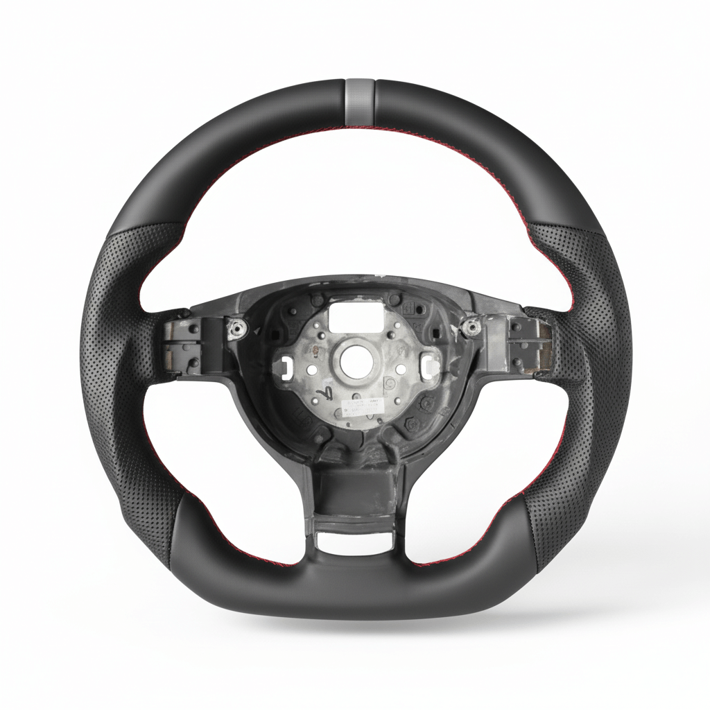 VW Golf MK5 - Fuld læder - Røde detaljer - Uden Knapper - Grå top linje Bred