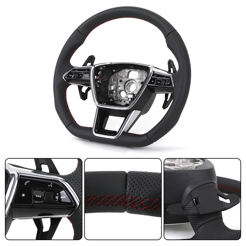 Audi - Fuld Læder - Perferted Læder sider - Røde Sygninger