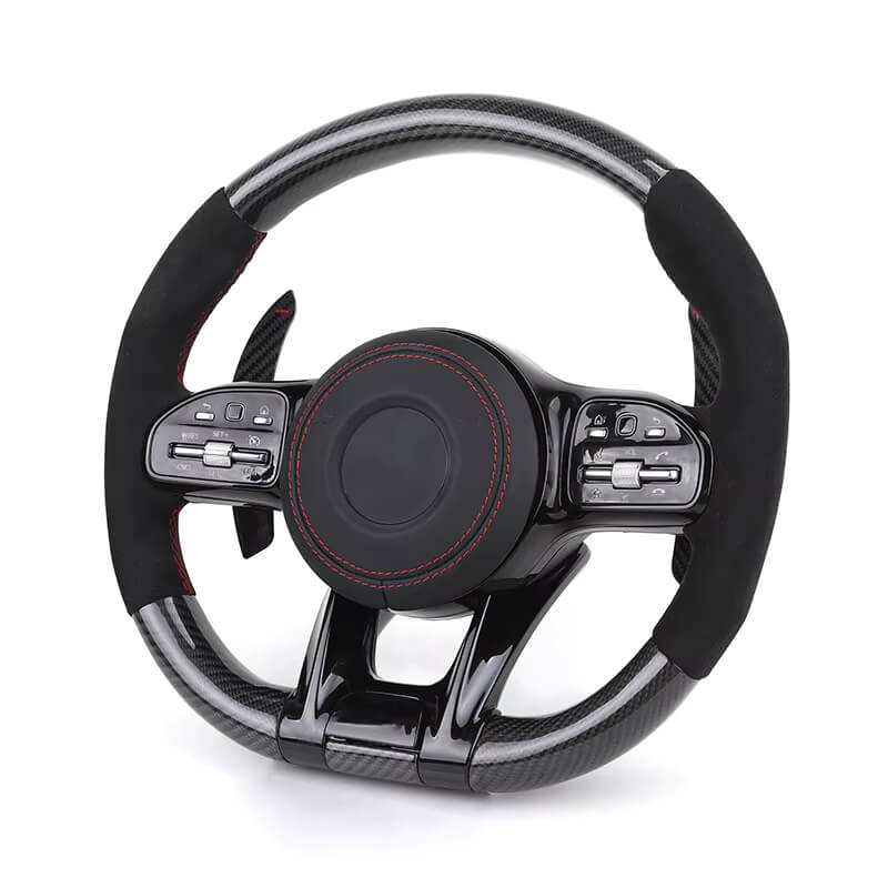 Mercedes Benz AMG - Sort Carbon - Alcantara Sider - Røde detlajer