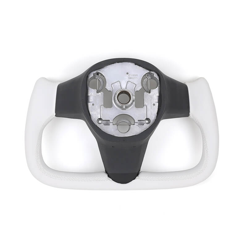 Tesla 3/Y/S/X - Yoke - Hvid Nappa Læder - 2018-2024