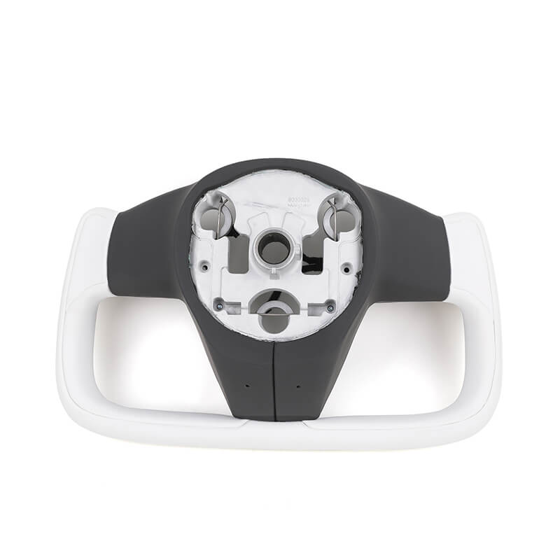 Tesla 3/Y/S/X - Yoke - Hvid Nappa Læder - 2018-2024