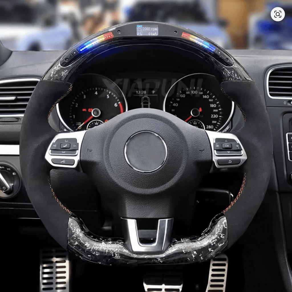 VW Golf MK6 - Sort Forged Carbon - LED Skærm - Alcantara sider