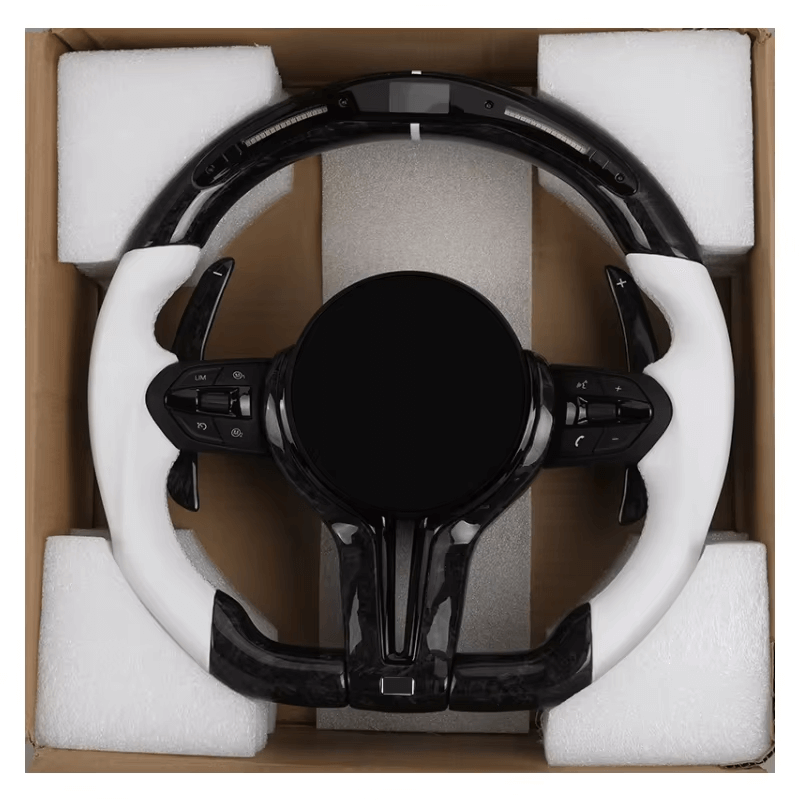 BMW - F-Serie - Sort Carbon - Hvid Perferted Læder - LED Skærm