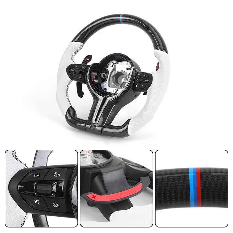 BMW - F-Serie - Sort Carbon - Hvid Perferted Læder