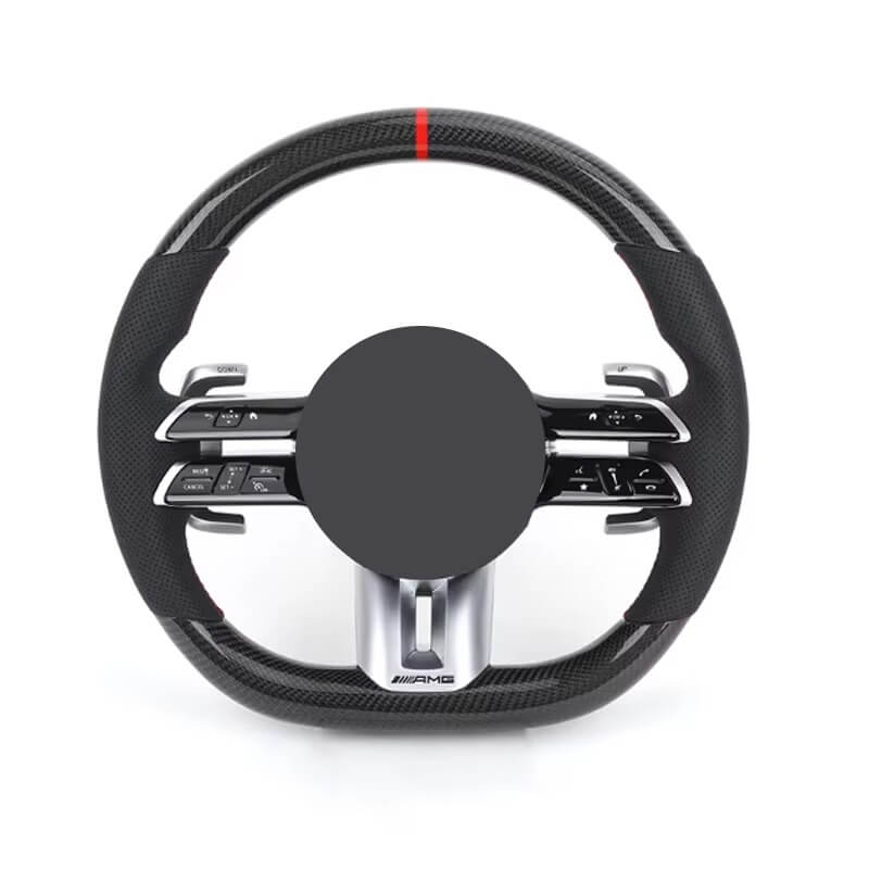 Mercedes Benz AMG - Sort Carbon - Perferted Læder Sider - Røde Detaljer