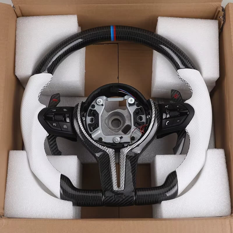 BMW - F-Serie - Sort Carbon - Hvid Perferted Læder