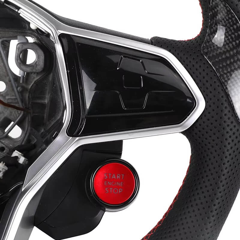 VW Golf MK8 - Sort Carbon - LED Skærm - Røde Syninger