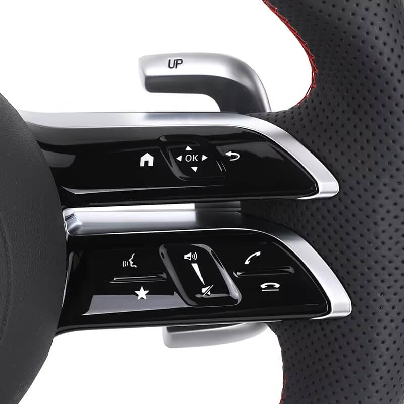 Mercedes Benz AMG - Sort Carbon - Perferted Læder Sider - Røde Detaljer