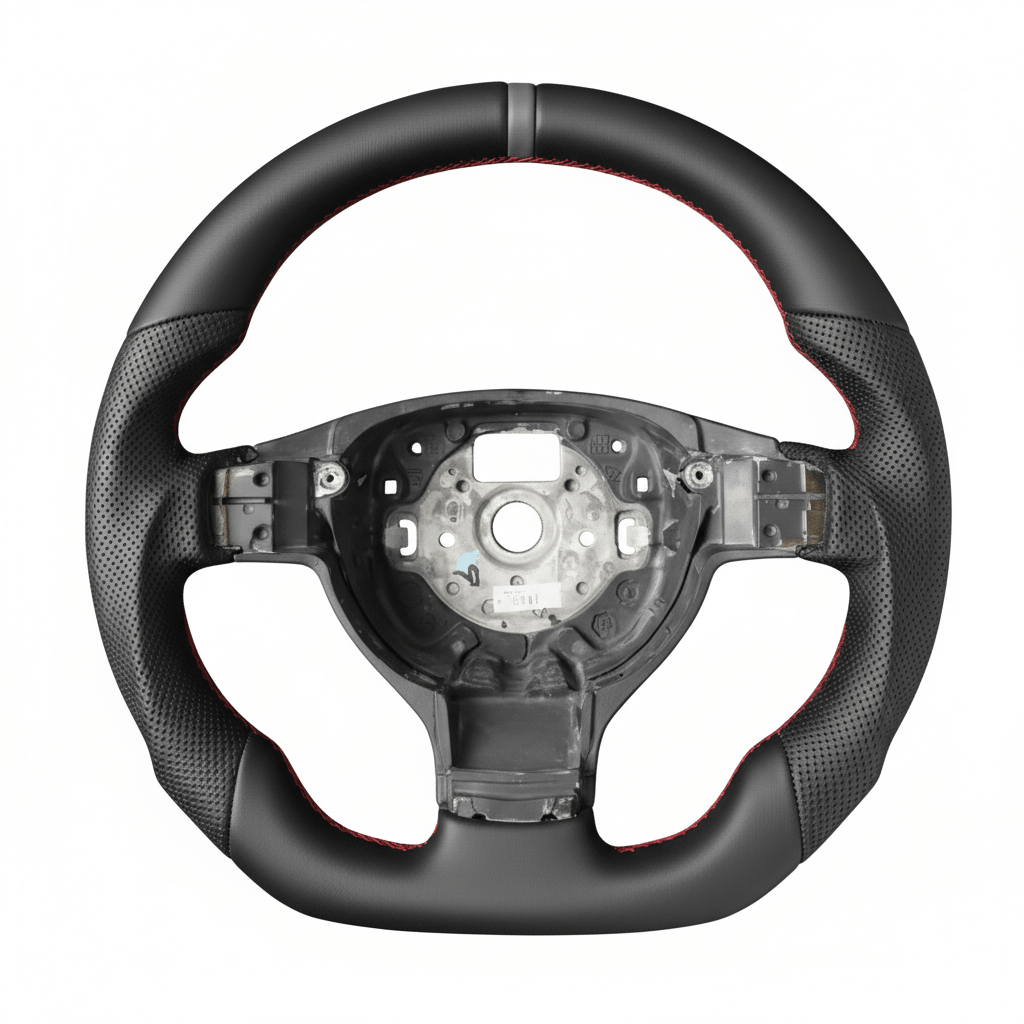 VW Golf MK5 - Fuld læder - Røde detaljer - Uden Knapper - Grå top linje