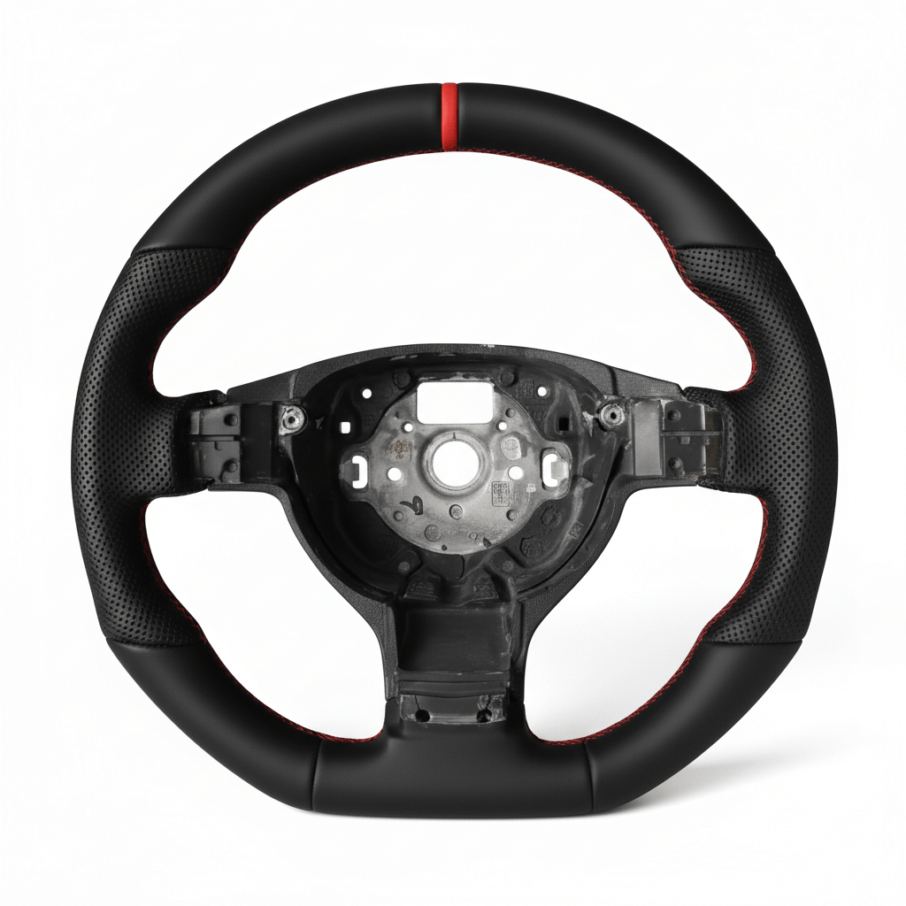 VW Golf MK5 - Fuld læder - Røde detaljer - Uden Knapper - Rød top linje