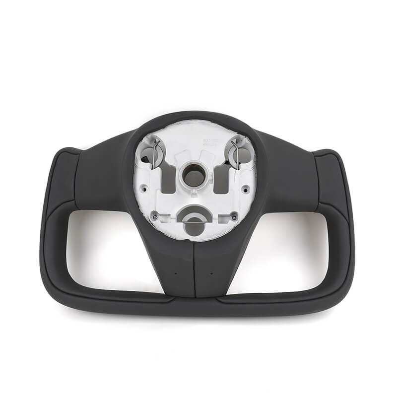 Tesla 3/Y/S/X - Yoke - Sort Nappa Læder - 2018-2024