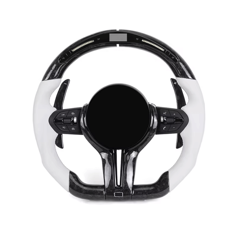 BMW - F-Serie - Sort Carbon - Hvid Perferted Læder - LED Skærm