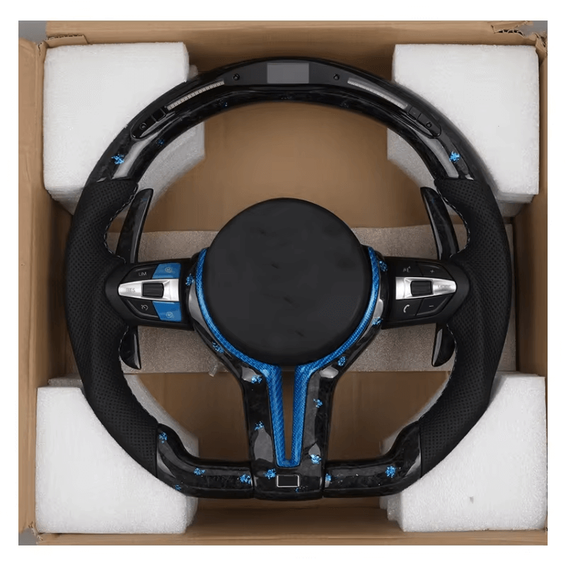 BMW - F-Serie - Blå Forged Carbon - Sort Perferted Læder - LED Skærm