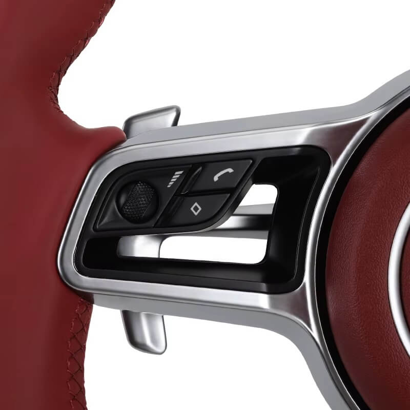 Porsche - Piano Sort Carbon - Rød Læder Sider